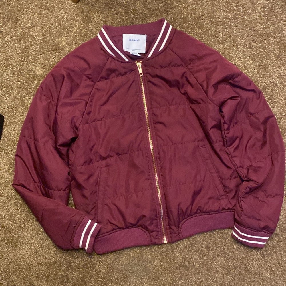 Old Navy jacket Size large  juniors (10-12) Color Burgundy
